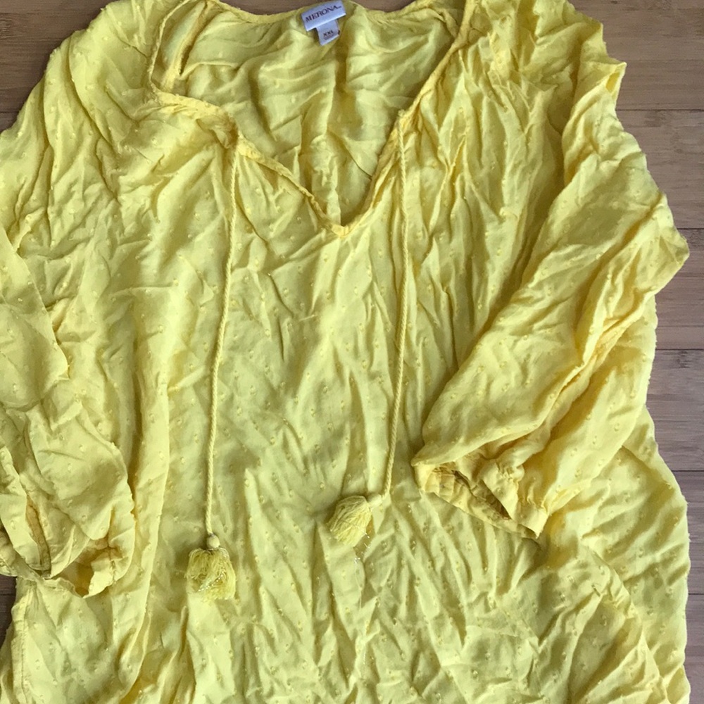 Sunny yellow boho blouse